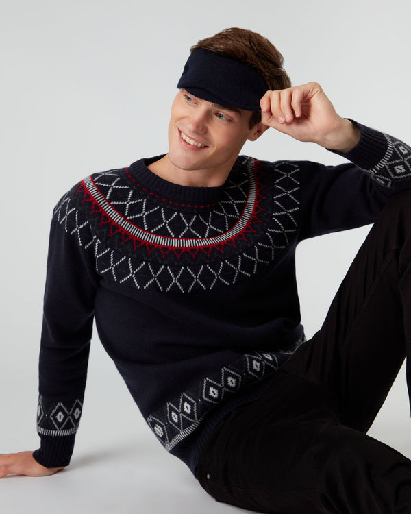 N.peal Unisex Knitted Cashmere Eye Mask In Navy Blue