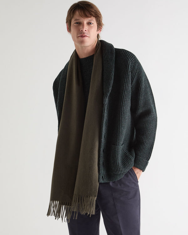 N.peal Unisex Large Woven Cashmere Scarf In Arabica Khaki Green