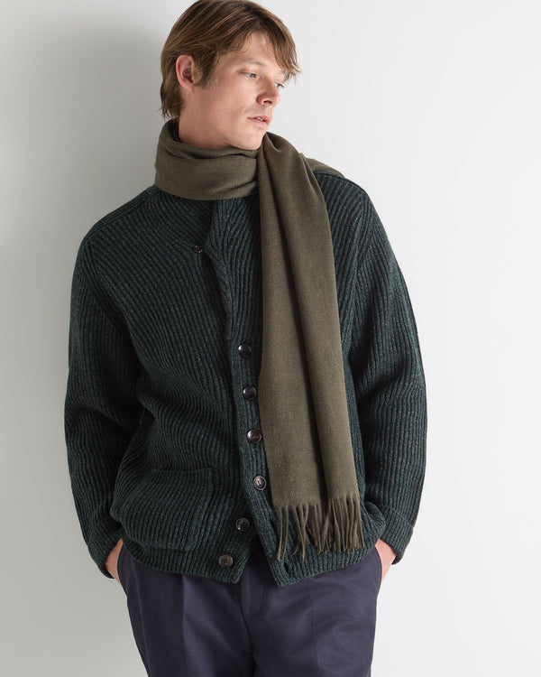 N.peal Unisex Large Woven Cashmere Scarf In Arabica Khaki Green