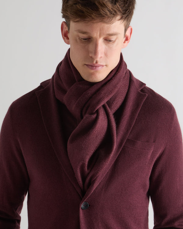 N.peal Unisex Large Woven Cashmere Scarf In Bordeaux Red