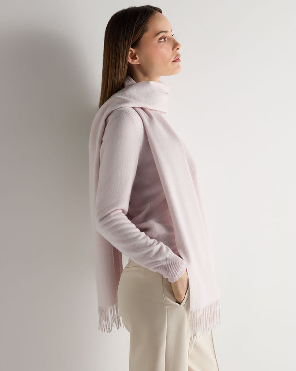 N.peal Unisex Large Woven Cashmere Scarf In Chalk Pink