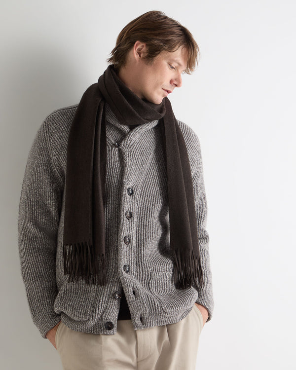 N.peal Unisex Large Woven Cashmere Scarf In Chocolate Brown