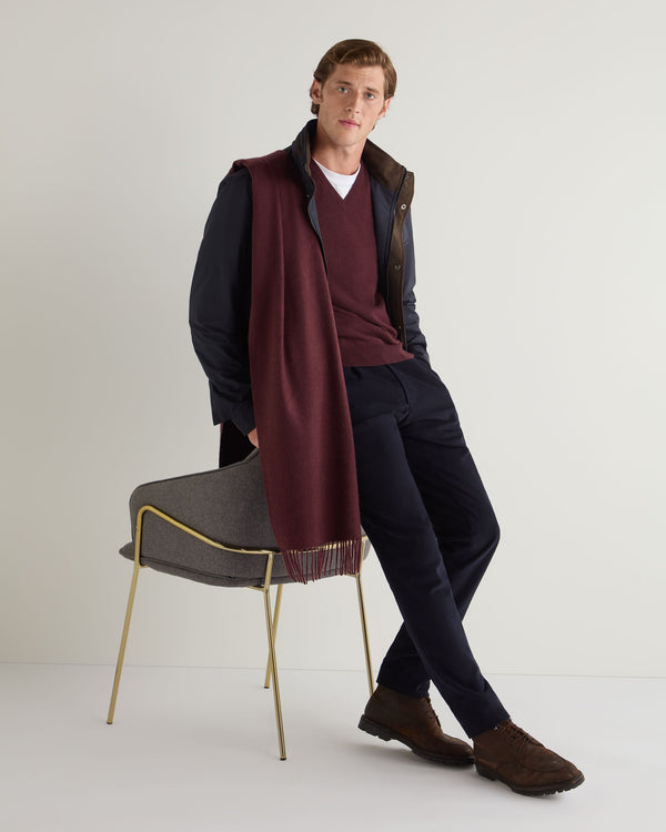 N.peal Unisex Large Woven Cashmere Scarf In Claret Red