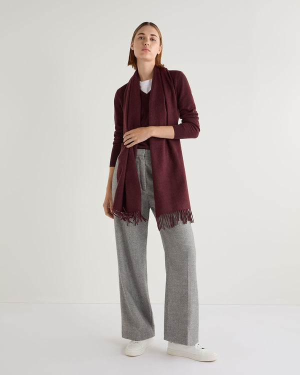 N.peal Unisex Large Woven Cashmere Scarf In Claret Red