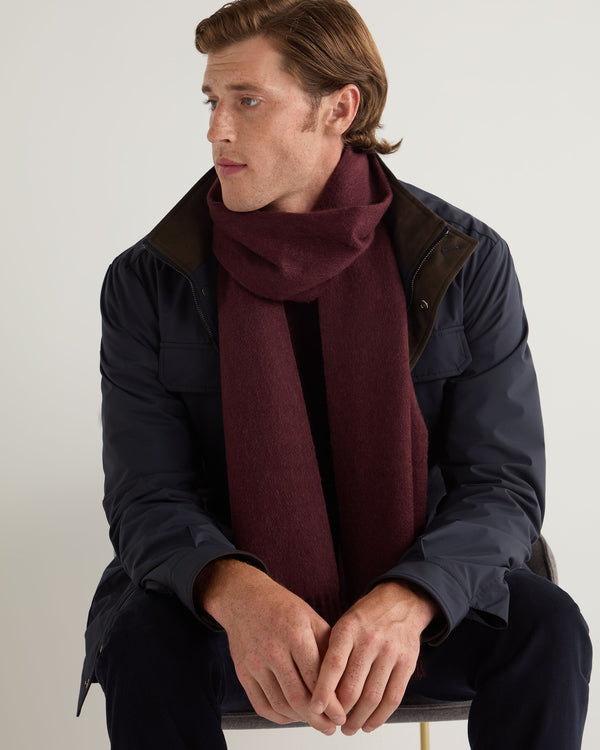N.peal Unisex Large Woven Cashmere Scarf In Claret Red