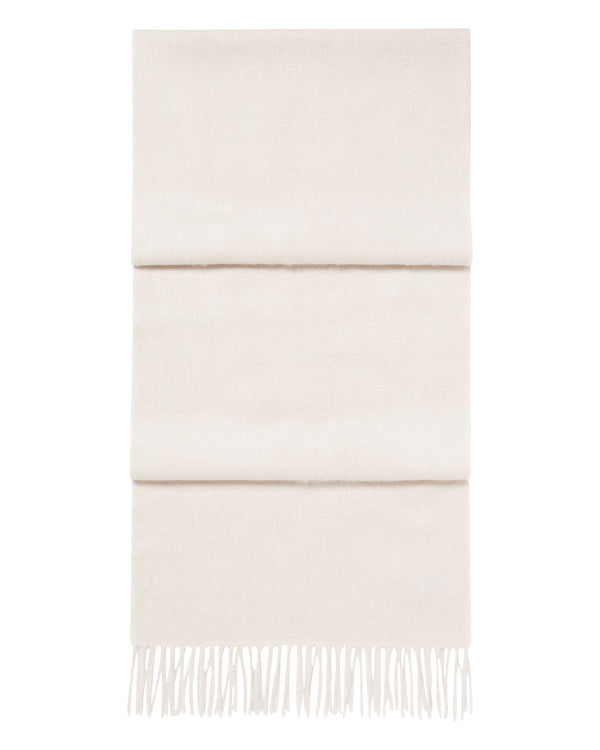 n.peal Unisex Large Woven Cashmere Scarf In Ecru White