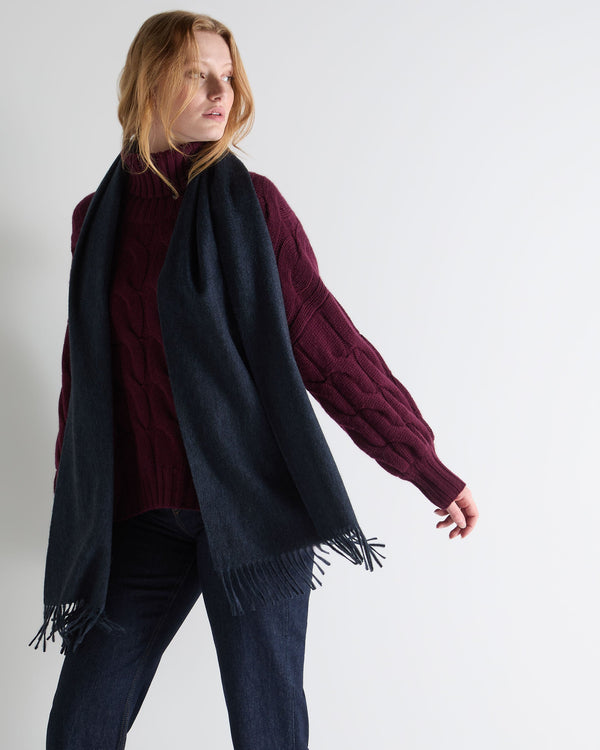 N.peal Unisex Large Woven Cashmere Scarf In Indigo Blue