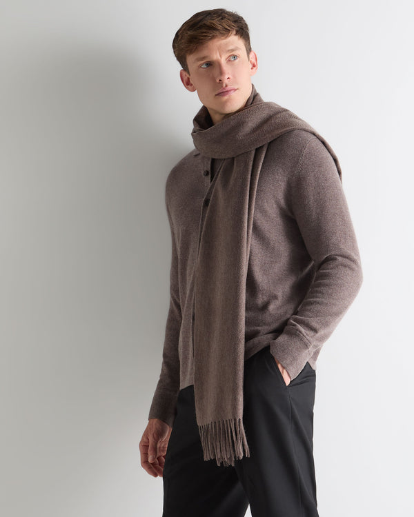 N.peal Unisex Large Woven Cashmere Scarf In Otter Brown