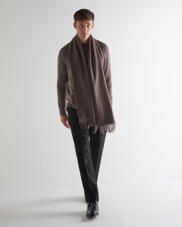 N.peal Unisex Large Woven Cashmere Scarf In Otter Brown
