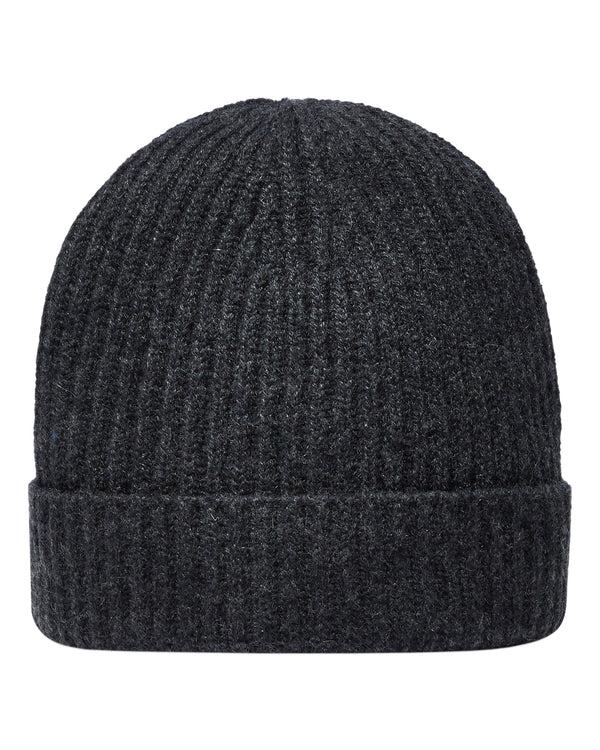 n.peal Unisex Ribbed Cashmere Hat In Dark Charcoal Grey