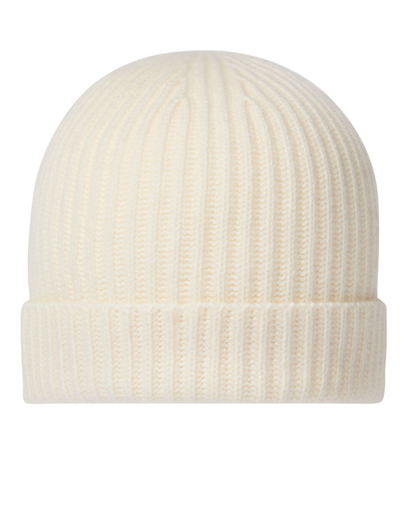n.peal Unisex Ribbed Cashmere Hat In New Ivory White