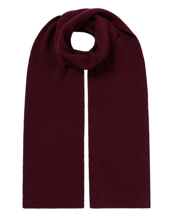n.peal Unisex Ribbed Cashmere Scarf In Bordeaux Red