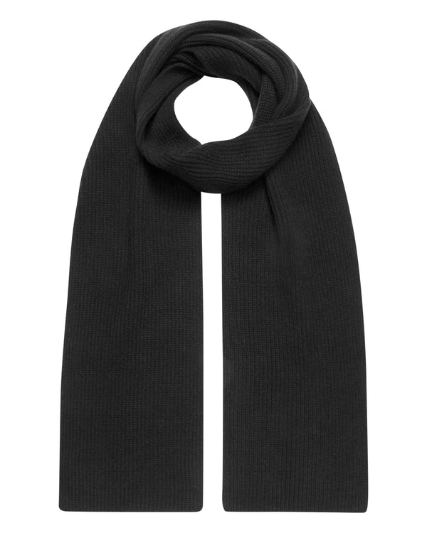 n.peal Unisex Ribbed Cashmere Scarf In Dark Charcoal Grey