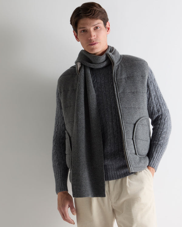 N.peal Unisex Ribbed Cashmere Scarf In Elephant Grey