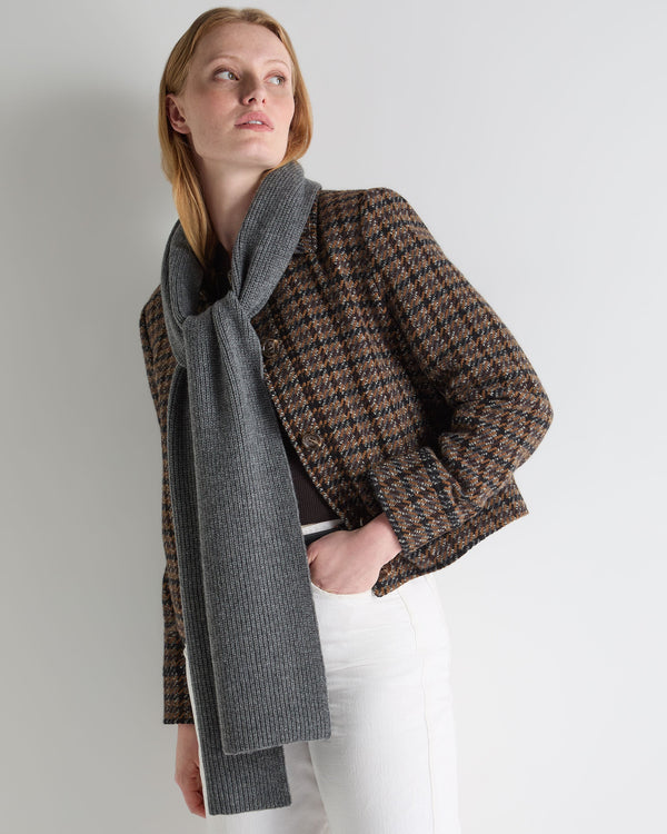 N.peal Unisex Ribbed Cashmere Scarf In Elephant Grey