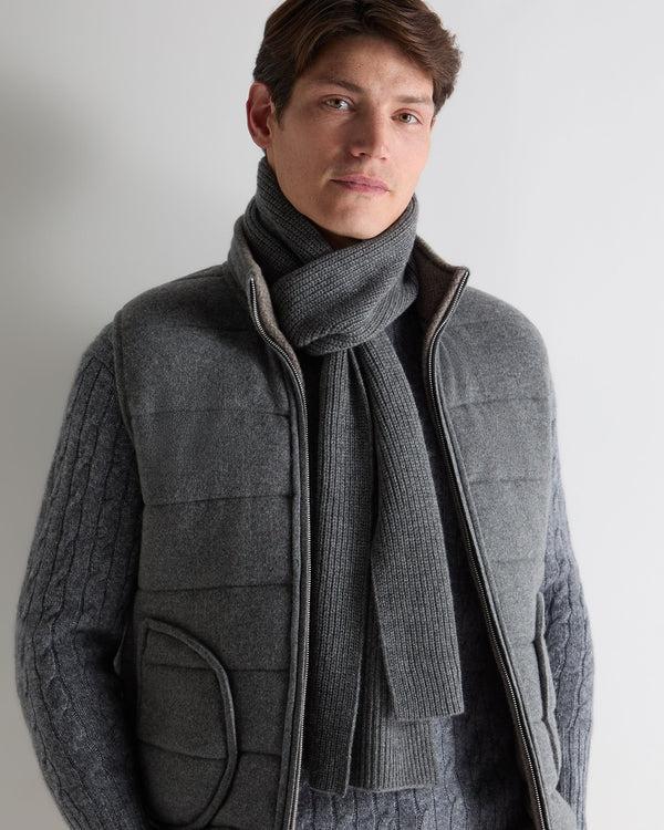N.peal Unisex Ribbed Cashmere Scarf In Elephant Grey