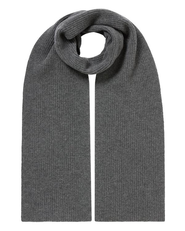 n.peal Unisex Ribbed Cashmere Scarf In Elephant Grey