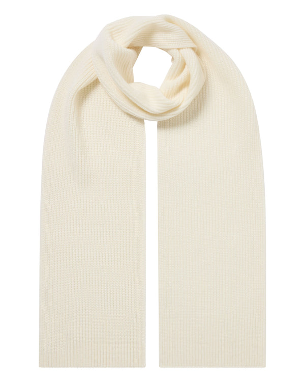 n.peal Unisex Ribbed Cashmere Scarf In New Ivory White