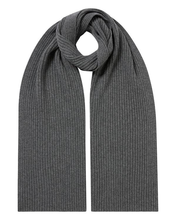 n.peal Unisex Short Ribbed Cashmere Scarf In Elephant Grey