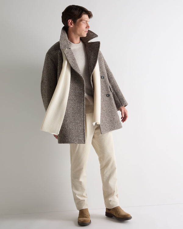 N.peal Unisex Short Ribbed Cashmere Scarf In New Ivory White