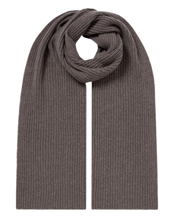 n.peal Unisex Short Ribbed Cashmere Scarf In Otter Brown