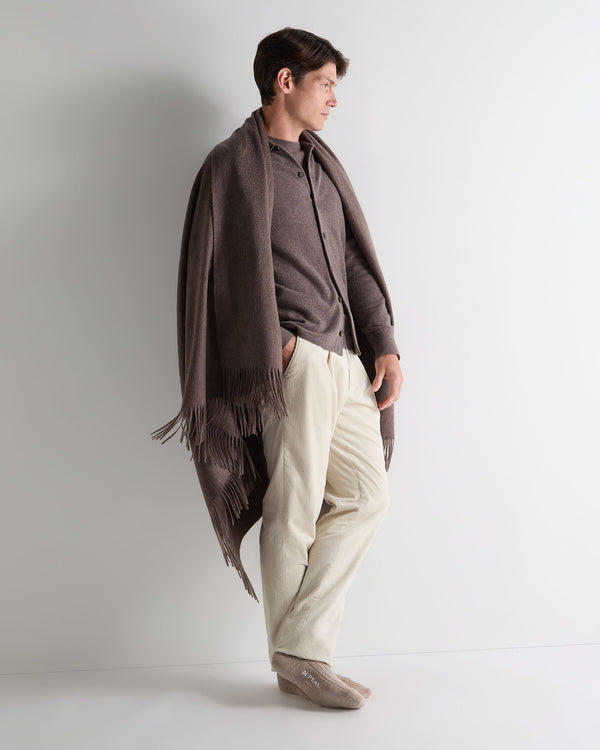 N.peal Unisex Woven Cashmere Blanket In Otter Brown