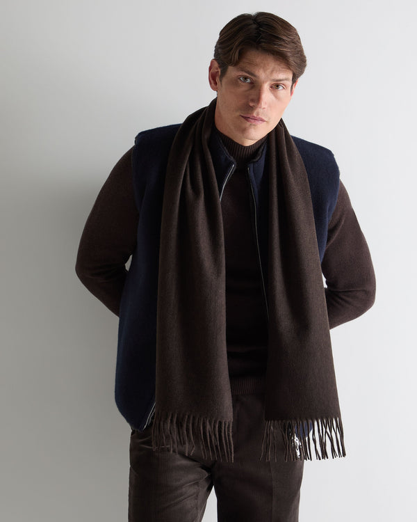 N.peal Unisex Woven Cashmere Scarf In Chocolate Brown