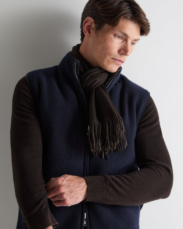 N.peal Unisex Woven Cashmere Scarf In Chocolate Brown