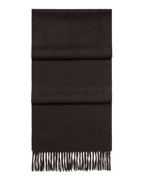 n.peal Unisex Woven Cashmere Scarf In Chocolate Brown