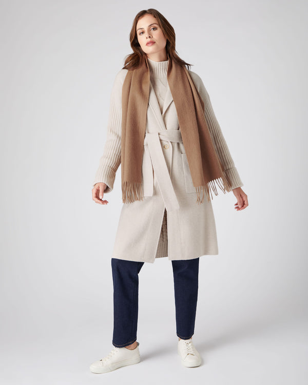 N.peal Unisex Woven Cashmere Scarf In Dark Tan Brown