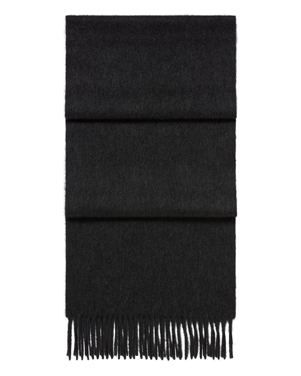 n.peal Unisex Woven Cashmere Scarf In Deep Charcoal Grey