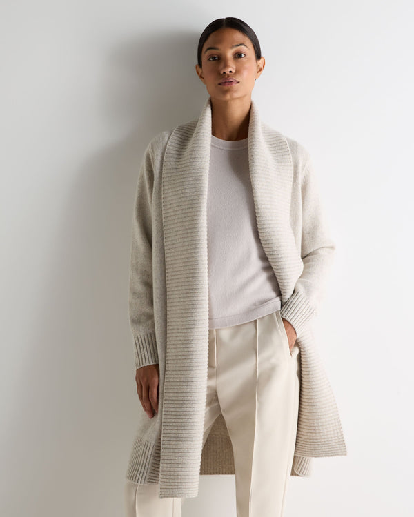 n.peal Women's Abbey Cashmere Cardigan In Ash Grey Marl