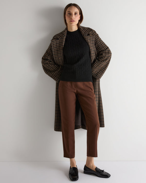 N.peal Women's Adelyn Cable Round Neck Cashmere Sweater In Black