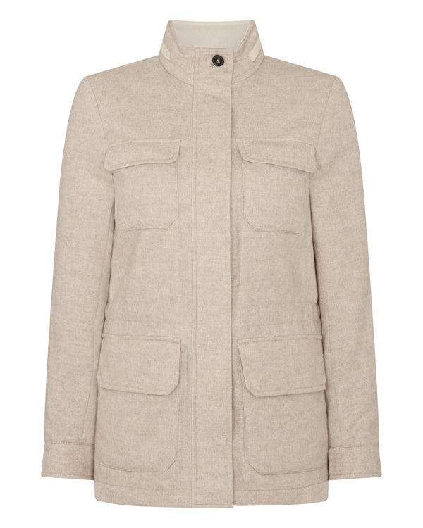 N.peal Women's Avola Herringbone Jacket In Beige Brown