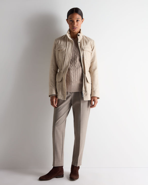 N.peal Women's Avola Herringbone Jacket In Beige Brown