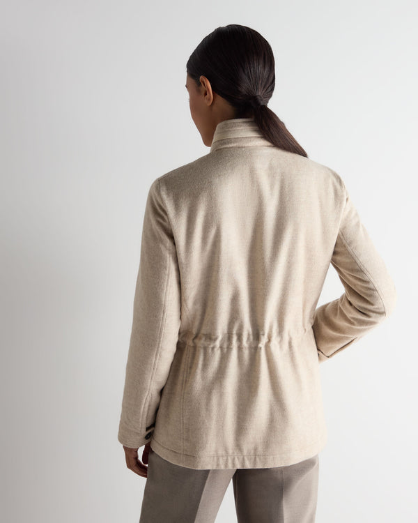 N.peal Women's Avola Herringbone Jacket In Beige Brown