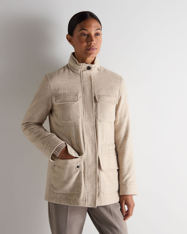 n.peal Women's Avola Herringbone Jacket In Beige Brown