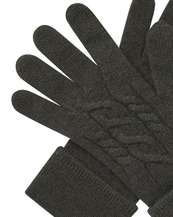 N.peal Women's Cable Cashmere Gloves In Arabica Khaki Green