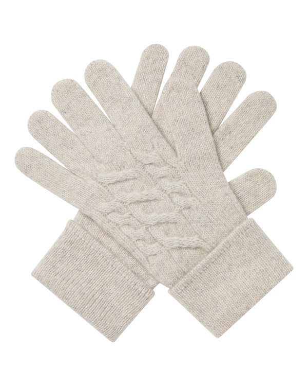 n.peal Women's Cable Cashmere Gloves In Ash Grey Marl
