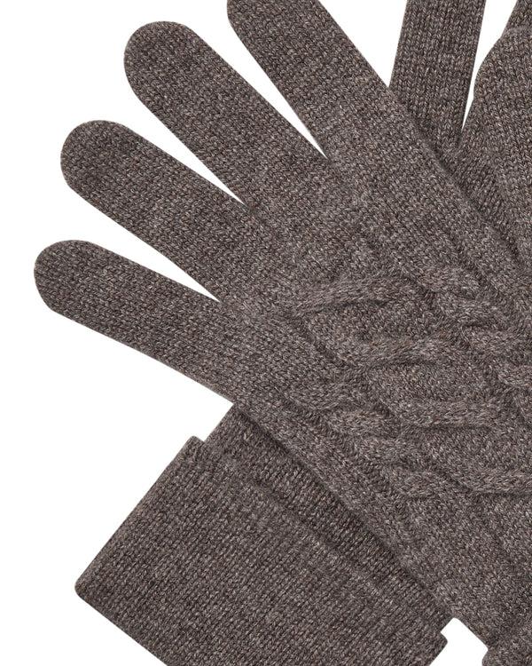 N.peal Women's Cable Cashmere Gloves In Otter Brown
