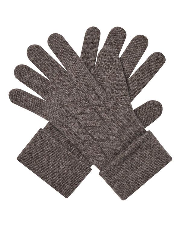 n.peal Women's Cable Cashmere Gloves In Otter Brown