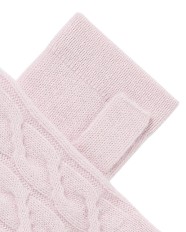 N.peal Women's Cable Fingerless Cashmere Gloves In Chalk Pink