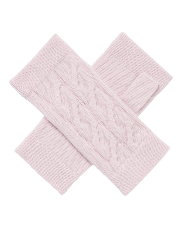 n.peal Women's Cable Fingerless Cashmere Gloves In Chalk Pink