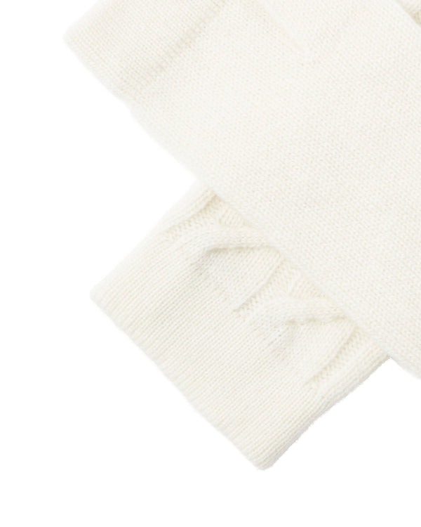 N.peal Women's Cable Fingerless Cashmere Gloves In New Ivory White