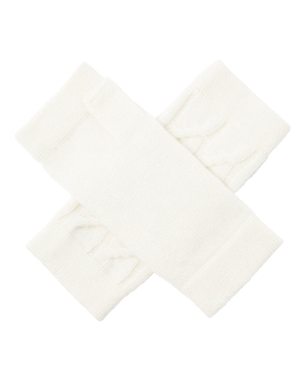 n.peal Women's Cable Fingerless Cashmere Gloves In New Ivory White