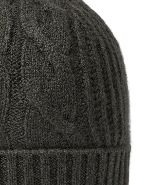 N.peal Women's Cable Rib Cashmere Hat In Arabica Khaki Green