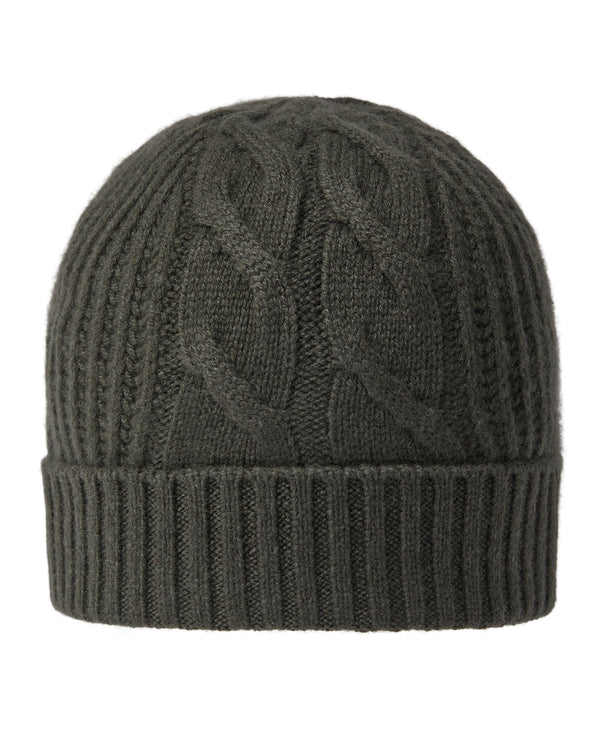n.peal Women's Cable Rib Cashmere Hat In Arabica Khaki Green