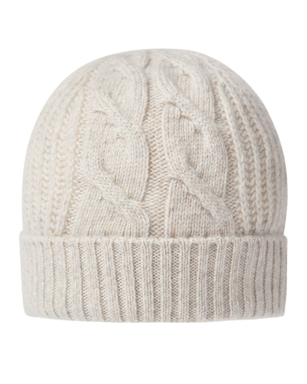n.peal Women's Cable Rib Cashmere Hat In Ash Grey Marl