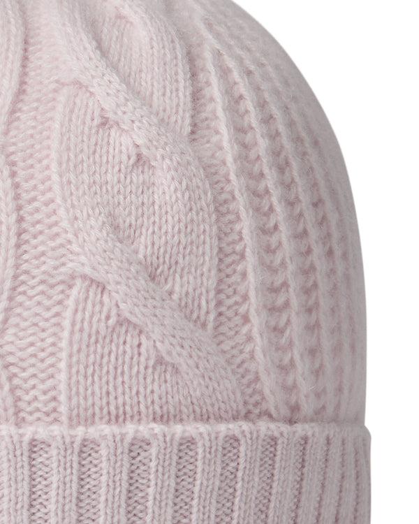 N.peal Women's Cable Rib Cashmere Hat In Chalk Pink