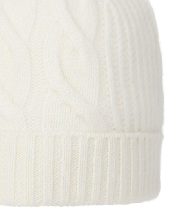 N.peal Women's Cable Rib Cashmere Hat In New Ivory White